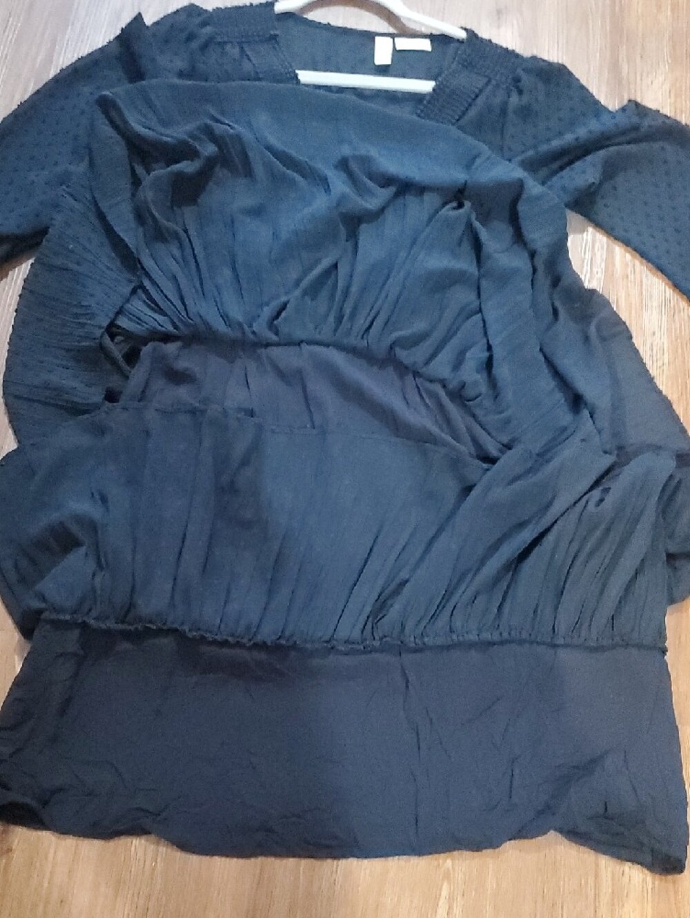 Anthropologie Black Tiered V-Neck Midi Dress - Picture 5 of 13